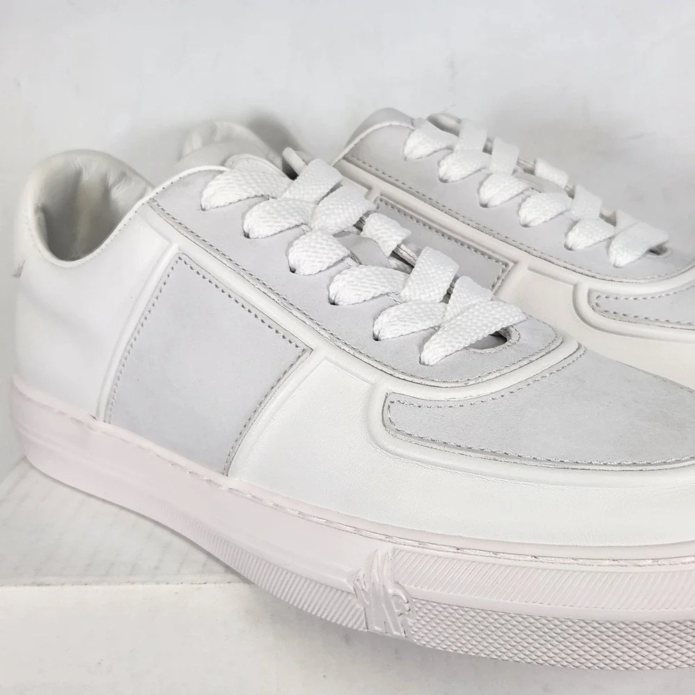 Moncler Neue York Sneakers Womens Size 39 White Low Top Leather Luxury Shoes